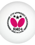Butterfly Table Tennis Balls R40+ ITTF Approved 3 Star Ball (Pack Of 12)