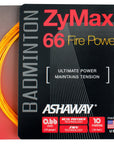 Ashaway ZyMax 66 Fire Power 0.66mm Badminton Set - Smash Pro