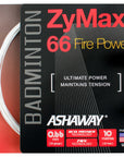 Ashaway ZyMax 66 Fire Power 0.66mm Badminton Set - Smash Pro