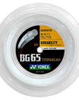 Yonex BG65Ti 0.70mm Badminton 200M Reel - Smash Pro