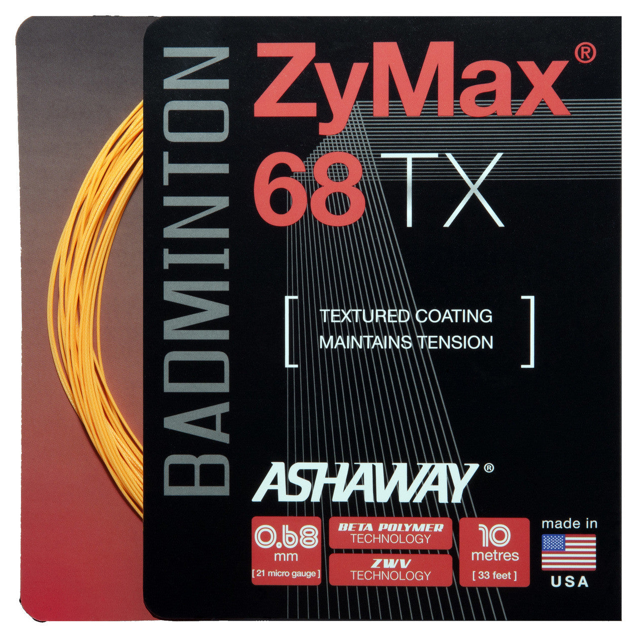 Ashaway ZyMax 68 TX 0.68mm Badminton Set - Smash Pro