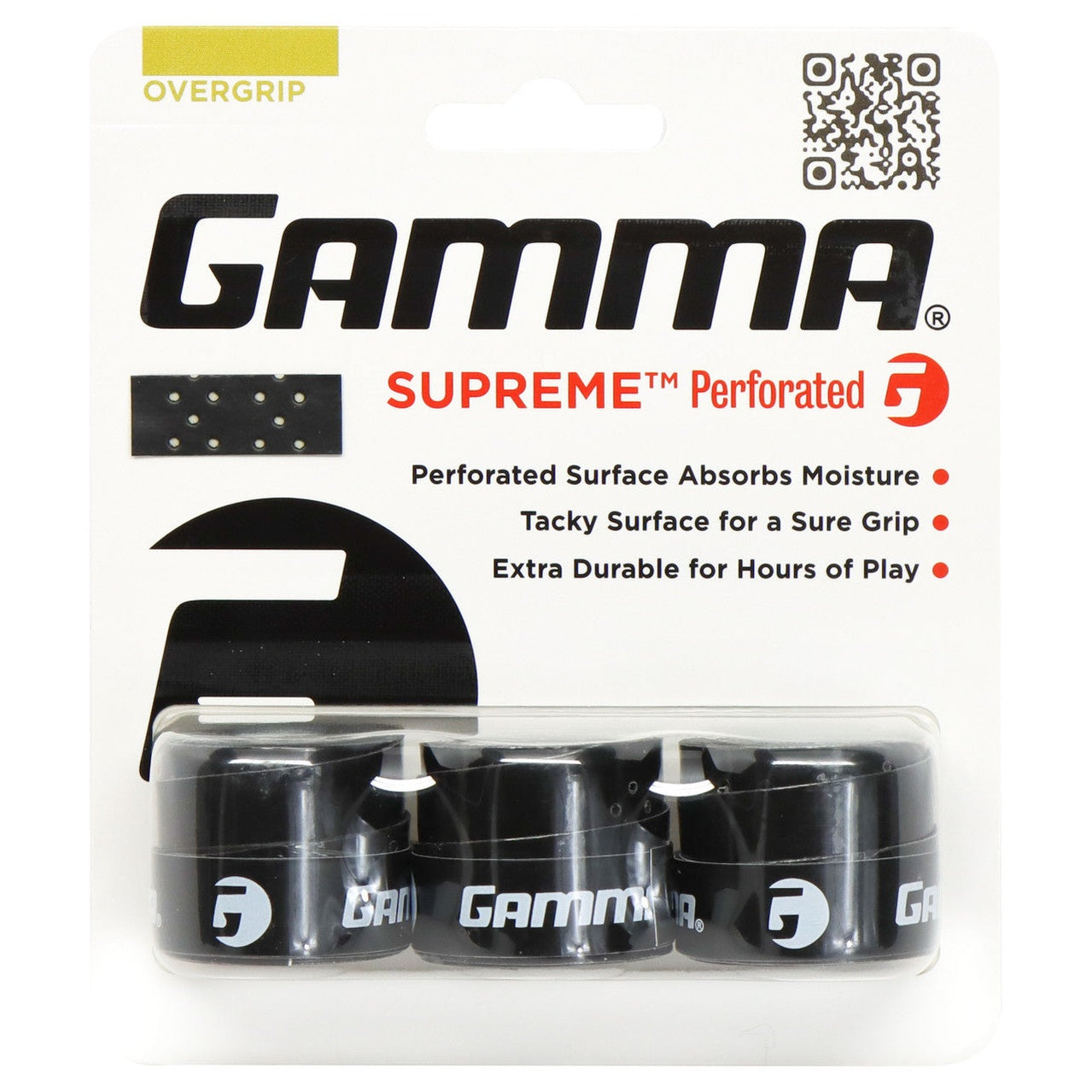 GAMMA Supreme Perforated Overgrip 3 Pack - Smash Pro