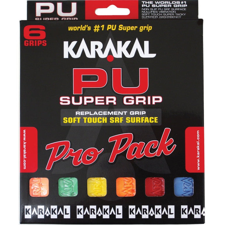 Karakal PU Super Grip Universal Replacement Grip 6 Pack - Smash Pro