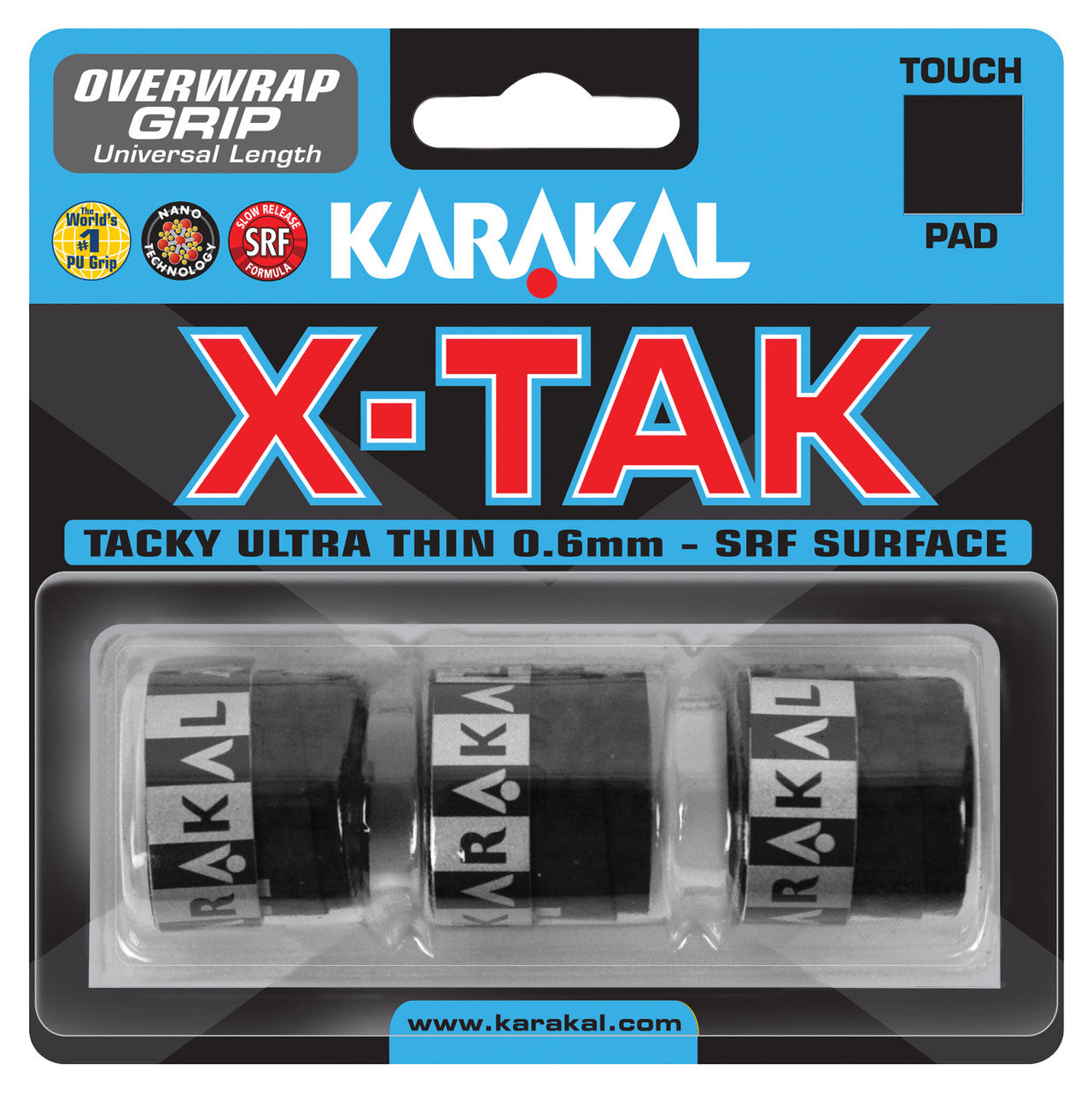 Karakal X-Tak Overgrip 3 Pack - Smash Pro