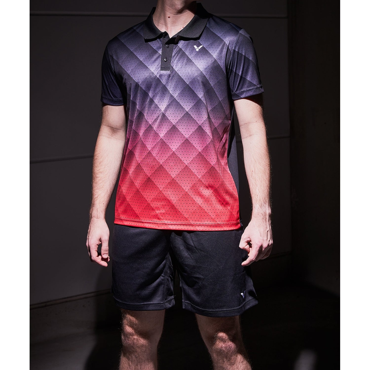 VICTOR POLO S-13100 C UNISEX BLACK/RED - Smash Pro
