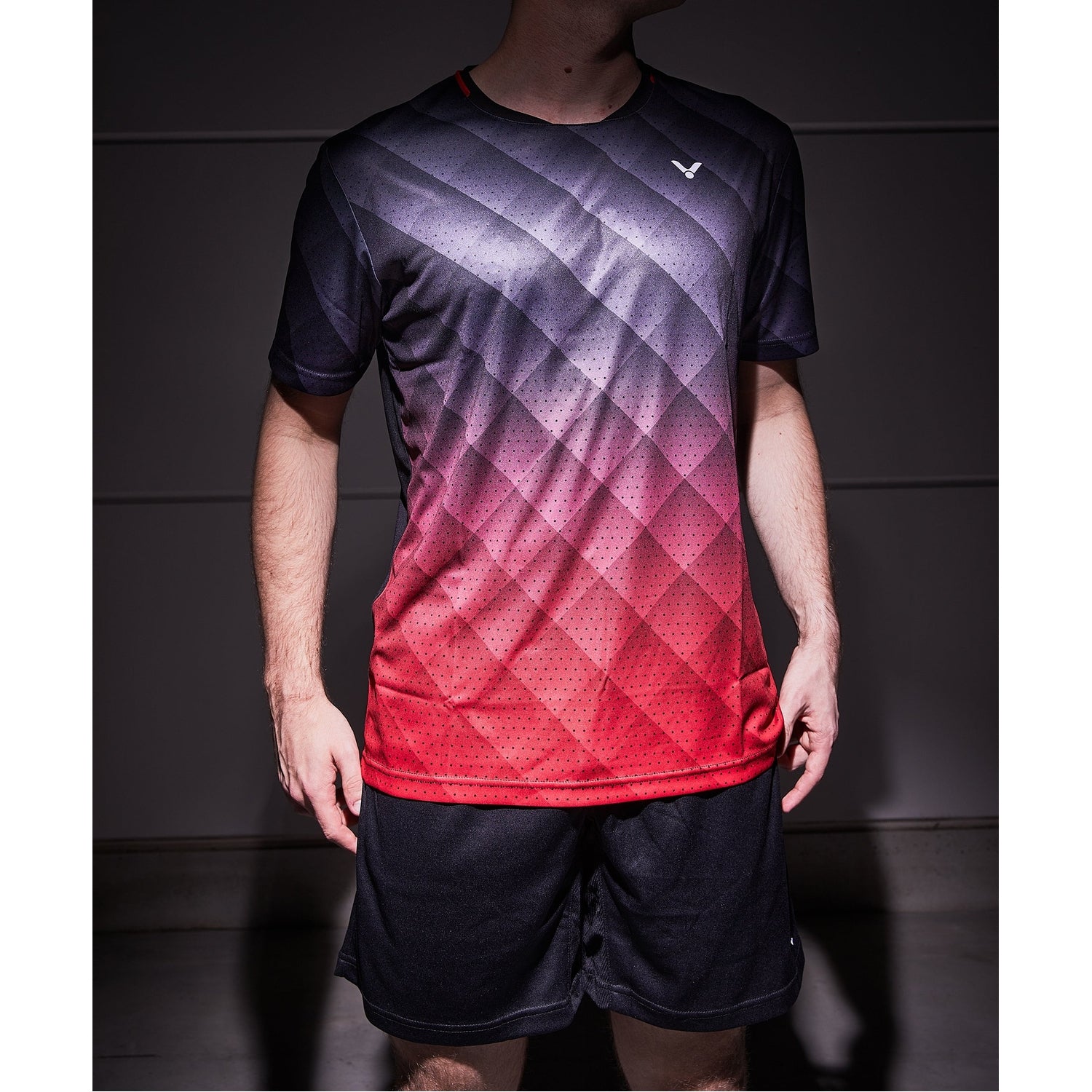 VICTOR T-SHIRT T-13100 C UNISEX BLACK/RED - Smash Pro