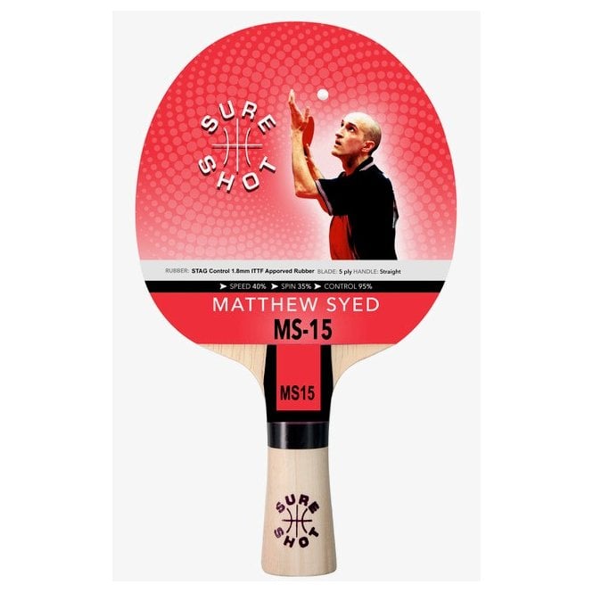 Matthew Syed 15 1.8Mm Ittf Approved Reversed Rubber Table Tennis Bat