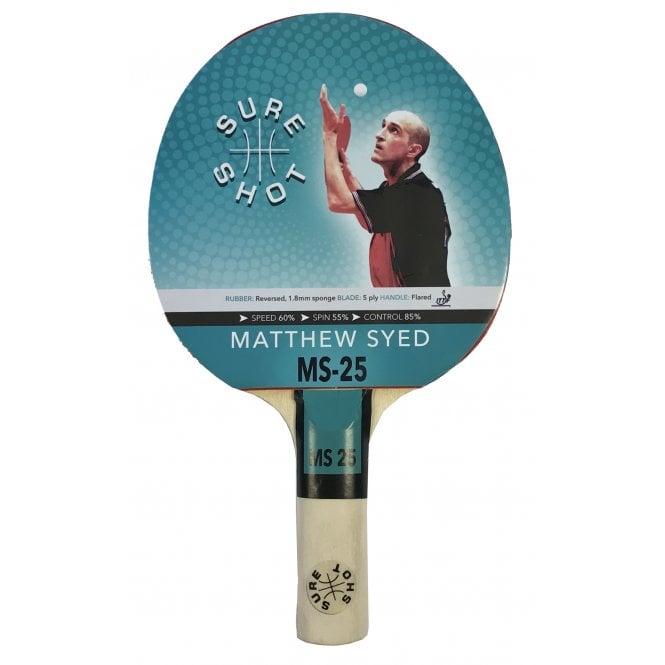 Matthew Syed 25 1.8Mm Ittf Approved Reversed Rubber Table Tennis Bat