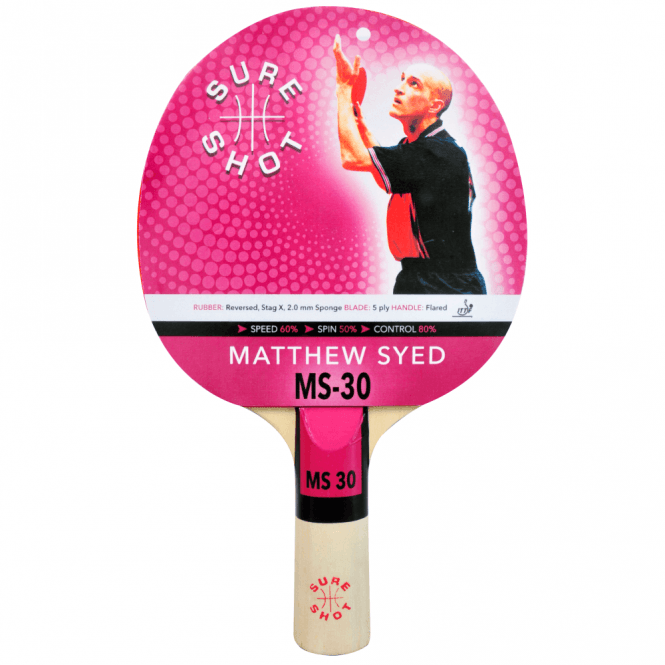 Matthew Syed 30 2Mm Ittf Approved Reversed Rubber Table Tennis Bat