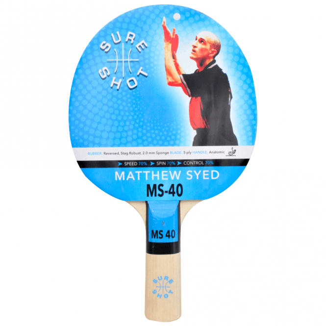 Matthew Syed 40 2Mm Ittf Approved Reversed Rubber Table Tennis Bat